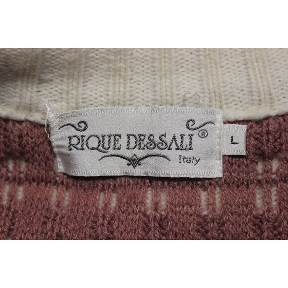 Rique Dessali vintage Italian angora wool geometric open front knit cardigan - Picture 7 of 12